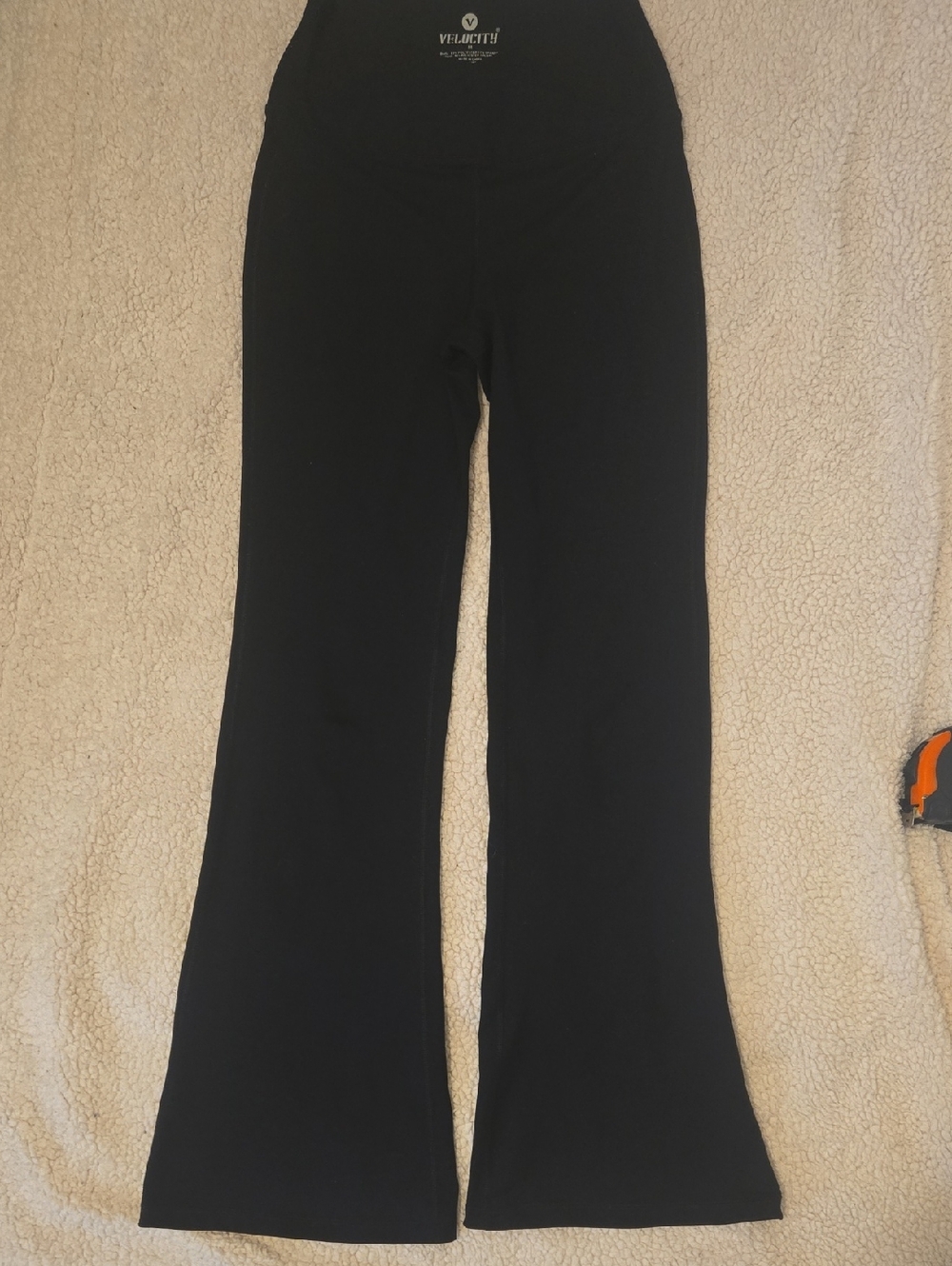 Velocity Black Flared Yoga Pants with High Waist